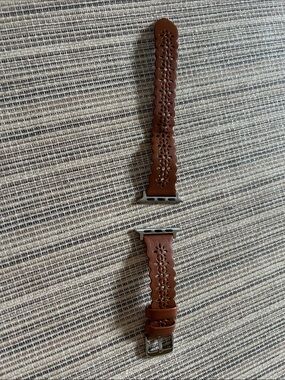 Brown Floral Cutout Leather Apple Watch Band